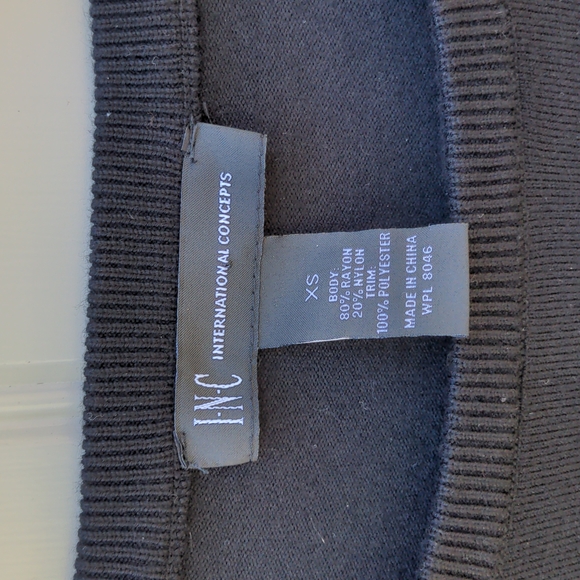 I.N.C. Black Fringe Sweater XS-S - Picture 3 of 4